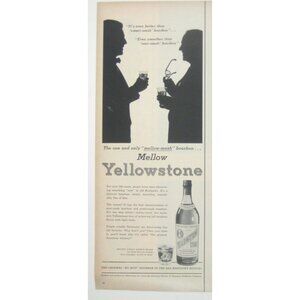 Vintage 1956 Print Ad Mellow Yellowstone Bourbon Whiskey Distillery Collectible